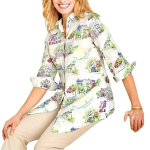 Chico’s Size 2 (12) Vacation Print Linen Tunic